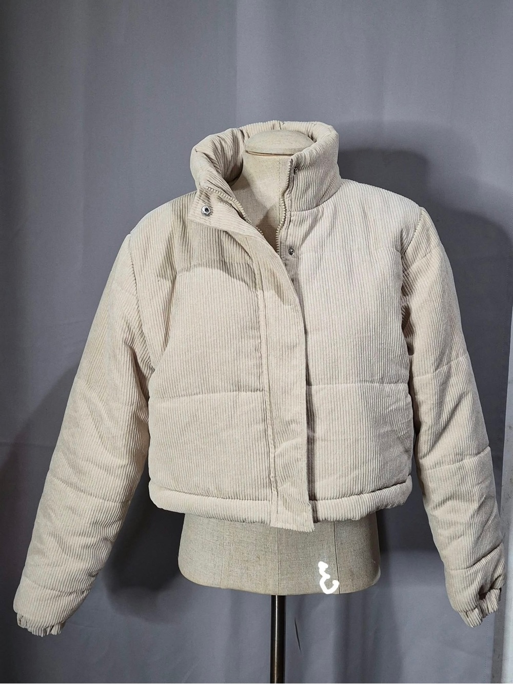 Say What? Cream Corduroy Puffer Jacket